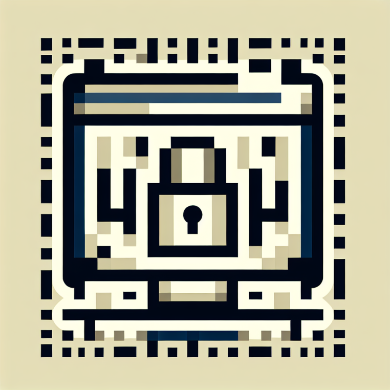 A flat, 2D computer screen icon in a geometric 8-bit style shows a minimal rectangular file, meant to represent an environment (.env) file, with a padlock symbol in front of it to suggest security. Beside this, there are clear, overlapping code brackets and a key symbol placed within a circle. The design uses only five solid corporate colors, is clean and iconic, and fits within a small square with no text, background, people, or shadows.